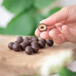 Noisettes du Piémont IGP enrobées de chocolat noir 70%
