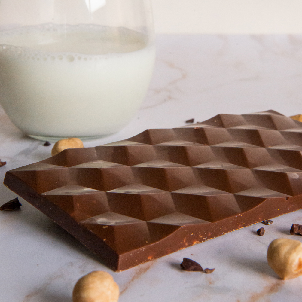 Néogourmets tablette de chocolat lait noisette du Piémont IGP sans sucres ajoutés